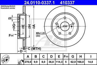 ATE 24.0110-0337.1 - féktárcsa TOYOTA