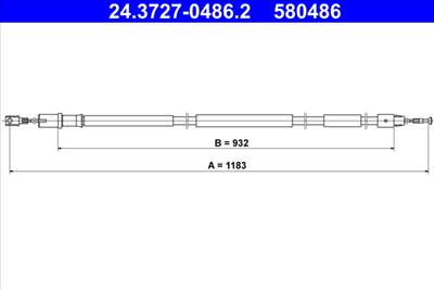 ATE 24.3727-0486.2 - Kézifék bowden MERCEDES-BENZ