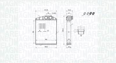 MAGNETI MARELLI 350218426000 - Hőcserélő, belső tér fűtés FIAT HYUNDAI OPEL SAAB VAUXHALL