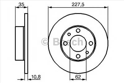 BOSCH 0 986 478 063 - féktárcsa AUTOBIANCHI FIAT FSO LANCIA PININFARINA SEAT TOFAS