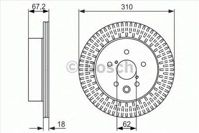 BOSCH 0 986 479 615 - féktárcsa HONGQI LEXUS TOYOTA