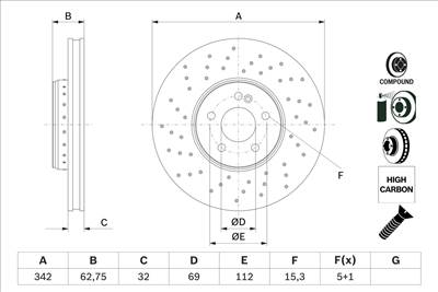 BOSCH 0 986 479 G40 - féktárcsa MERCEDES-BENZ