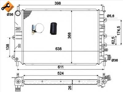 NRF 514436 - Vízhűtő (Hűtőradiátor) FORD RENAULT