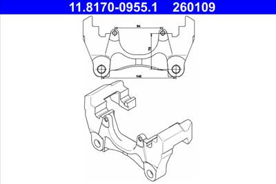 ATE 11.8170-0955.1 - féknyereg tartó VW