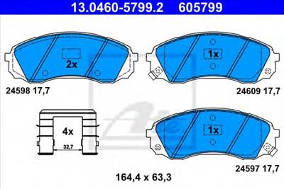 ATE 13.0460-5799.2 - fékbetét HYUNDAI KIA