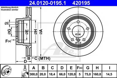 ATE 24.0120-0195.1 - féktárcsa BMW