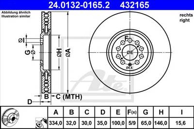 ATE 24.0132-0165.2 - féktárcsa AUDI VW