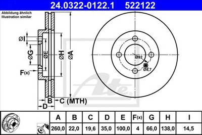 ATE 24.0322-0122.1 - féktárcsa BMW