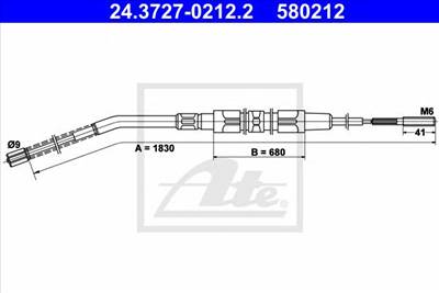 ATE 24.3727-0212.2 - Kézifék bowden BMW