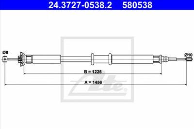 ATE 24.3727-0538.2 - Kézifék bowden FIAT