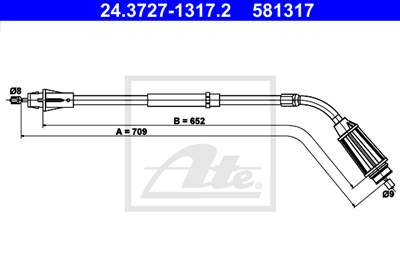 ATE 24.3727-1317.2 - Kézifék bowden VOLVO