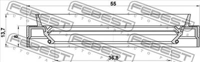 FEBEST 95JES-38550814X - Féltengely szimmering DACIA INFINITI NISSAN NISSAN (DONGFENG) RENAULT