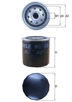 MAHLE KC 59 - Üzemanyagszűrő FORD MAZDA MITSUBISHI