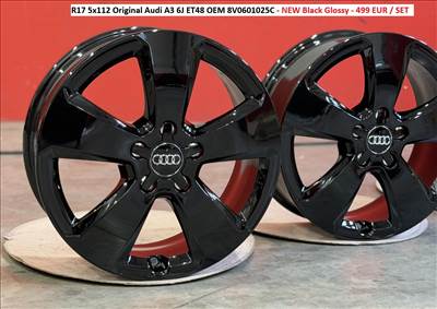 R17 5x112 Original Audi A3 6J ET48 OEM 8V0601025C új gyári alufelnik felnik 17" 17col