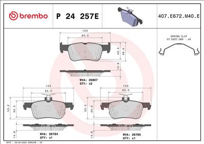 Fékbetét készlet BREMBO P 24 257E for FORD