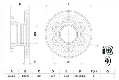 BOSCH 0 986 479 E47 - féktárcsa MERCEDES-BENZ