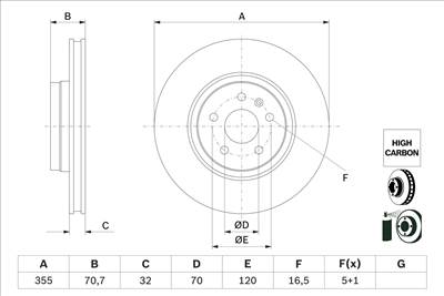 BOSCH 0 986 479 G54 - féktárcsa TESLA