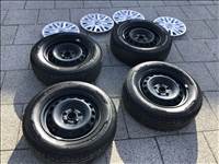  5x112 lyukosztású 15" új (gyári felni) lemezfelni, rajta 205/65 új Hankook nyári gumi gumi 