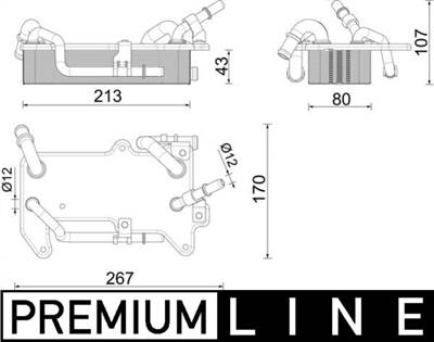 MAHLE CLC 284 000P - olajhűtő, automata váltó AUDI PORSCHE VW