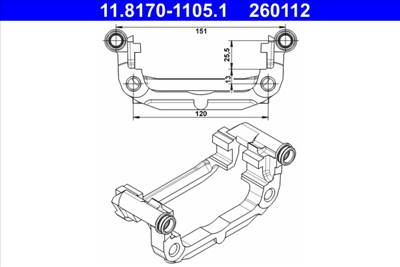 ATE 11.8170-1105.1 - féknyereg tartó CHEVROLET OPEL VAUXHALL