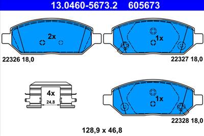 ATE 13.0460-5673.2 - fékbetétkészlet, tárcsafék OPEL VAUXHALL