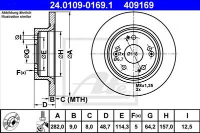 ATE 24.0109-0169.1 - féktárcsa HONDA