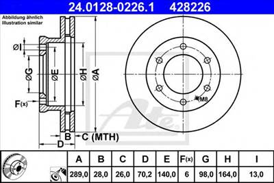 ATE 24.0128-0226.1 - féktárcsa FORD MAZDA