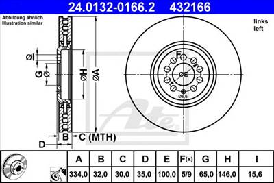 ATE 24.0132-0166.2 - féktárcsa AUDI VW