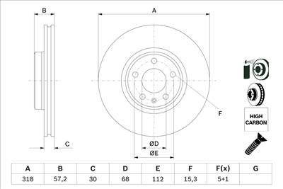 BOSCH 0 986 479 E49 - féktárcsa AUDI