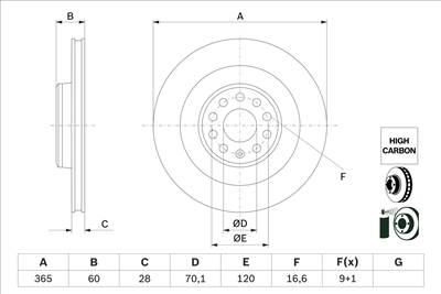 BOSCH 0 986 479 G56 - féktárcsa TESLA