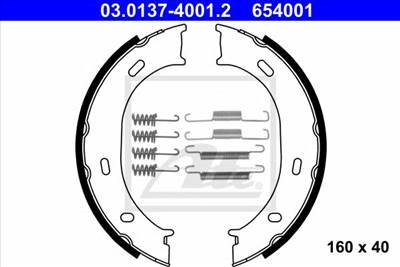 ATE 03.0137-4001.2 - kézifék fékpofakészlet MERCEDES-BENZ VW