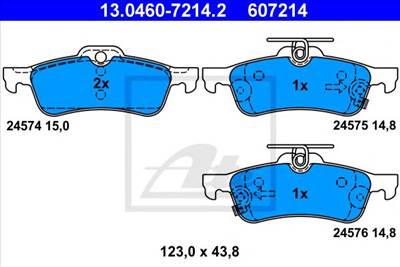 ATE 13.0460-7214.2 - fékbetét DAIHATSU TOYOTA