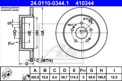 ATE 24.0110-0344.1 - féktárcsa MITSUBISHI