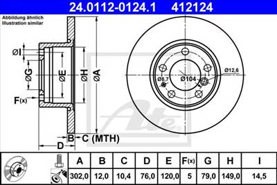 ATE 24.0112-0124.1 - féktárcsa BMW
