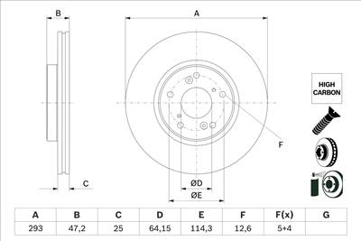 BOSCH 0 986 479 G58 - féktárcsa HONDA