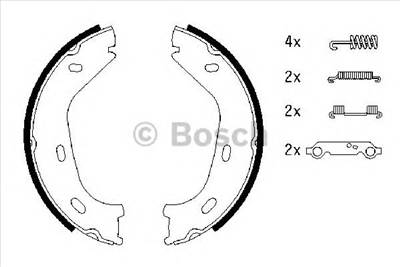 BOSCH 0 986 487 542 - kézifék fékpofakészlet MERCEDES-BENZ
