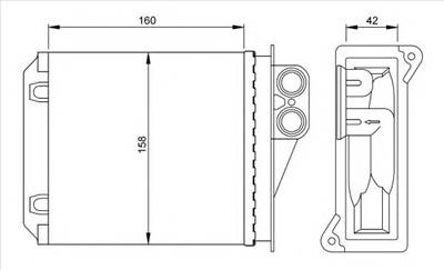 NRF 54236 - Hőcserélő, belső tér fűtés MERCEDES-BENZ VW