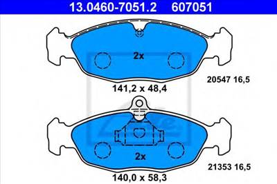 ATE 13.0460-7051.2 - fékbetét CHEVROLET DAEWOO OPEL VAUXHALL