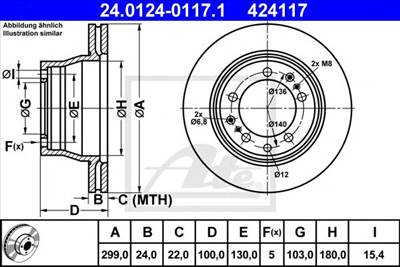 ATE 24.0124-0117.1 - féktárcsa PORSCHE