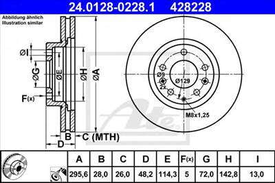 ATE 24.0128-0228.1 - féktárcsa MAZDA