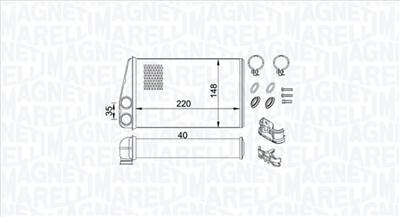 MAGNETI MARELLI 350218438000 - Hőcserélő, belső tér fűtés RENAULT