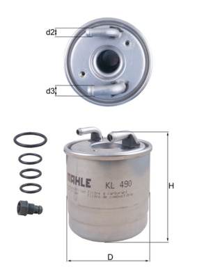 MAHLE KL 490D - Üzemanyagszűrő MERCEDES-BENZ