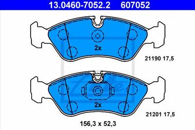 ATE 13.0460-7052.2 - fékbetét CHEVROLET DAEWOO OPEL VAUXHALL