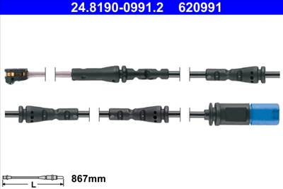 ATE 24.8190-0991.2 - figyelmezető kontaktus, fékbetétkopás BMW