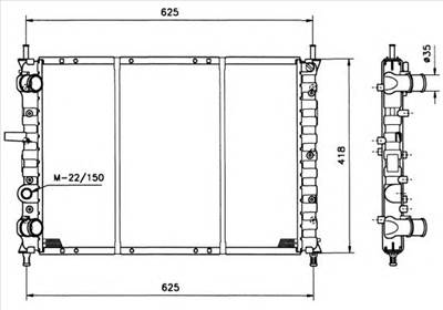 NRF 58122 - Vízhűtő (Hűtőradiátor) FIAT