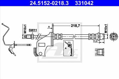 ATE 24.5152-0218.3 - fékcső OPEL VAUXHALL