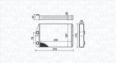 MAGNETI MARELLI 350218443000 - Hőcserélő, belső tér fűtés CITROËN FIAT PEUGEOT