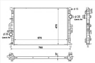 NRF 53812 - Vízhűtő (Hűtőradiátor) FORD LAND ROVER VOLVO