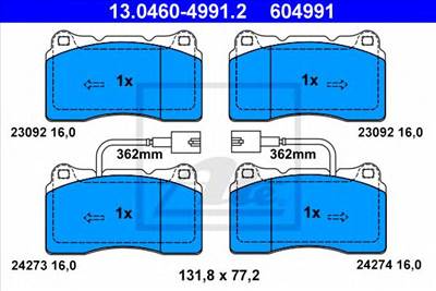 ATE 13.0460-4991.2 - fékbetét ALFA ROMEO