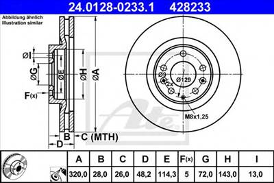 ATE 24.0128-0233.1 - féktárcsa MAZDA